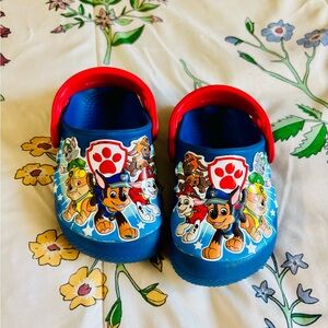 Kids Blue and Red Paw Patrol Clogs 6c